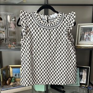 THML Black and White Patterned Blouse NWT